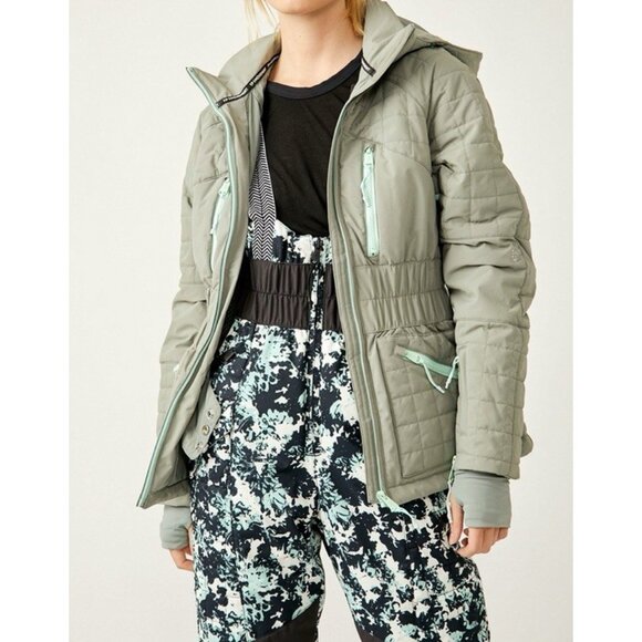 Free People Women’s All Prepped Ski Jacket, Grayed Olive Size M (MSRP $428) - Picture 2 of 15